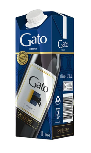 VINO EN CAJA GATO MERLOT 1L