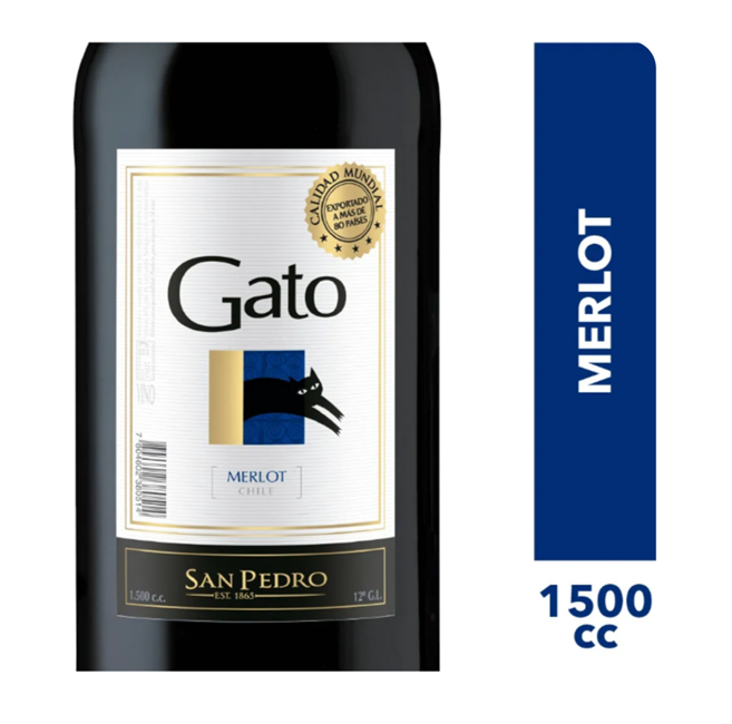 BOTELLON GATO MERLOT 1,5L