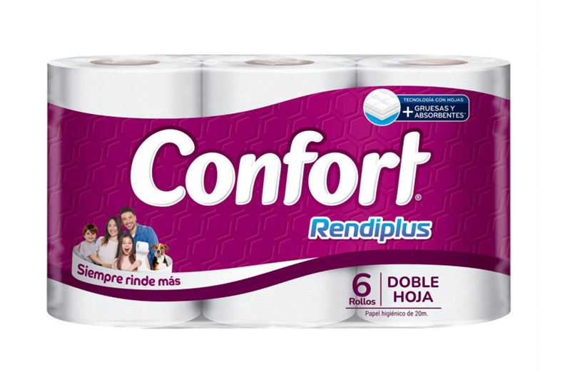 CONFORT RENDIPLUS 6 ROLLOS DOBLE HOJA